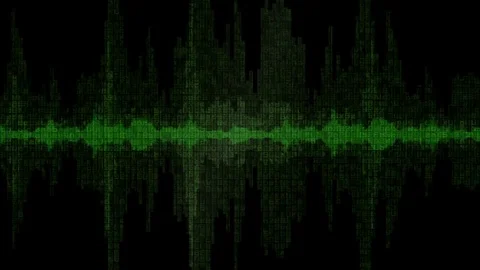 Digital Waveform Green Background v2 Stock Footage 81401429