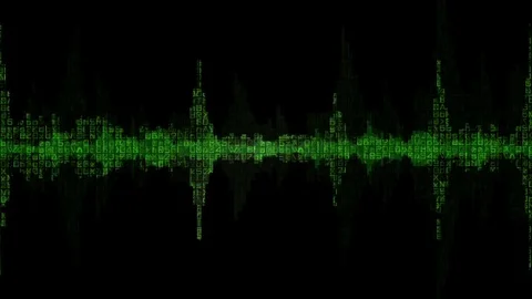 Digital Waveform Green Background v3 Stock Footage 81401545