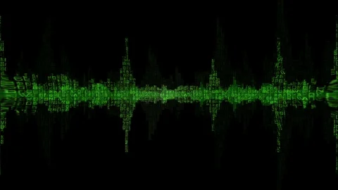 Digital Waveform Green Background v4 Stock Footage 81401739