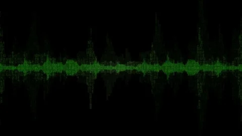 Digital Waveform Green Background v5 Stock Footage 81401872