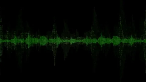 Digital Waveform Green Background v6 Stock Footage 81401997