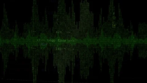 Digital Waveform Green Background v9 Stock Footage 81402567