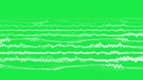 Digital Waveform Lines Wave Signal Animation Effect On Green Screen Background Video stock 303390923