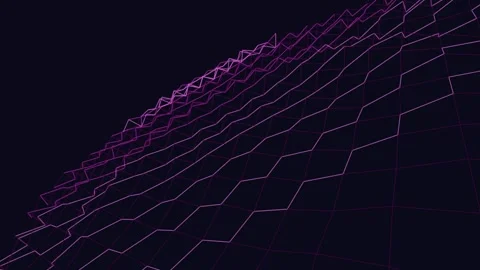Digital Waveform Patterns with Neon Lines. 스톡 동영상 330130966
