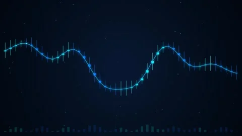 Digital waveform visualization shows fluctuating data on dark background wi.. 库存影片 345669002