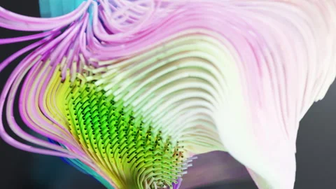 Digital Waves in a 3D animation Stock Footage 253586140