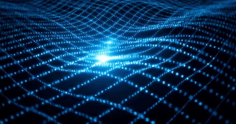 Digital waves and cyber flowing numbers concept background Stock Footage 296544829