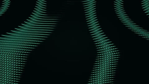 Digital waves flow across a black background Video stock 329297542