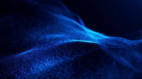 Digital waves of glowing particles and dots, abstract tech futuristic Stock Footage 251802327