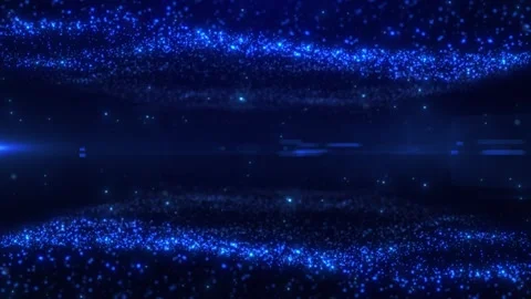 Digital waves of glowing particles and dots, abstract tech futuristic Stock Footage 255299340