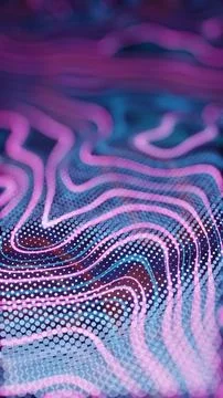 Digital Waves: The Hypnotic Flow of Pixelated Ribbons Ilustración de archivo