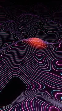 Digital Waves: The Hypnotic Flow of Pixelated Ribbons.. Ilustración de archivo