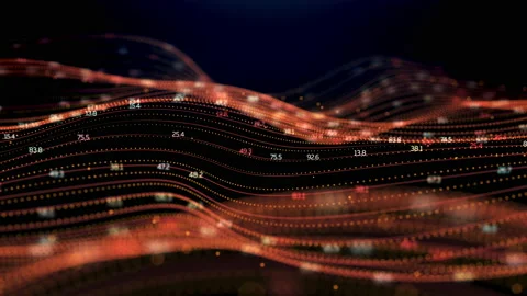 Digital Waves Macro Red Data Video stock 162607616