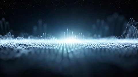 Digital waves network with glitter particles animation Stock-Footage 324200760