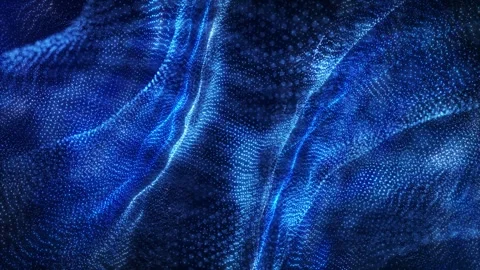 Digital waves from particles. Abstract technological background from dots Stock Footage 270232063