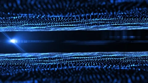 Digital waves from particles. Abstract technology background made of dots Stock Footage 284317050