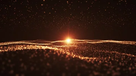 Digital waves from particles. Abstract technology background made of dots Stock Footage 284317344