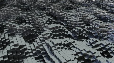 Digital waves from rectangles and squares abstract background. 스톡 일러스트