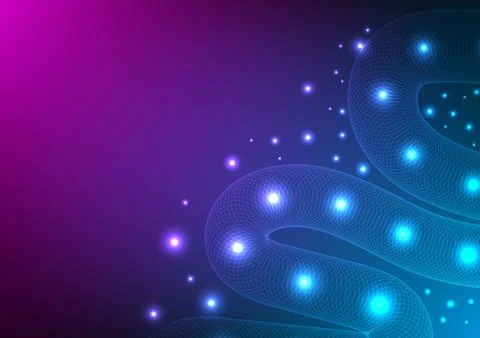 Digital Wavy gradient background. Colorful futuristic wireframe and wave. D.. Stock Illustration
