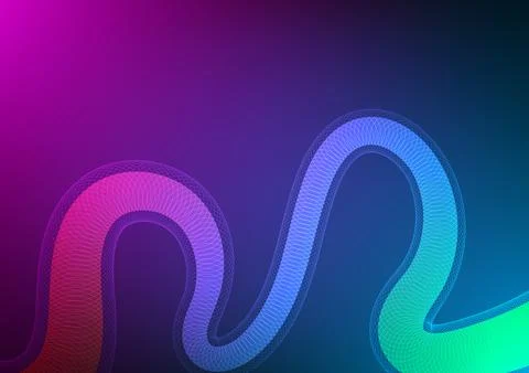 Digital Wavy gradient background. Colorful futuristic wireframe and wave. D.. Stock Illustration
