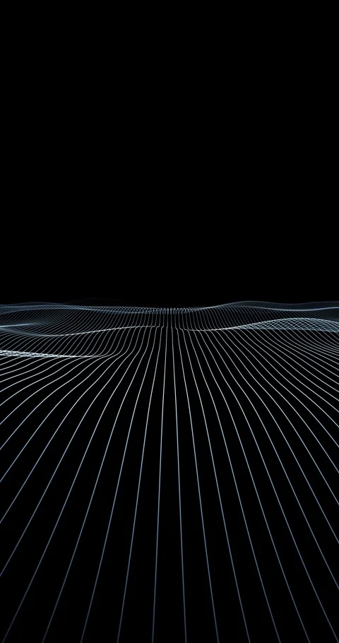 Digital wavy lines on dark black vertical loop background Stock Footage 346628957