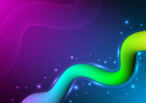 Digital Wavy technology background. Design for abstract futuristic fluid gr.. Stock Illustration