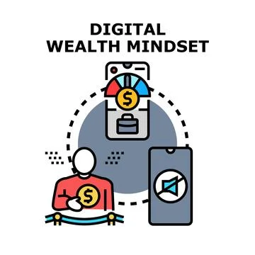 Digital wealth mindset concept with financial technology Stock Illustration