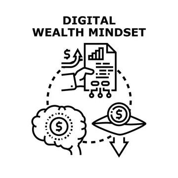 Digital wealth mindset concept for success Stock Illustration