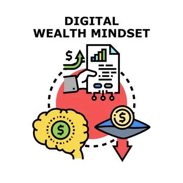 Digital wealth mindset concept for success Stock Illustration