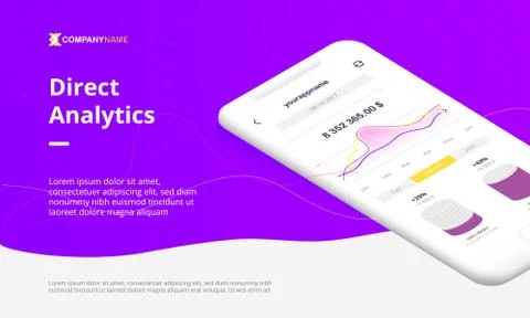 Digital web banner for mobile app. 스톡 일러스트
