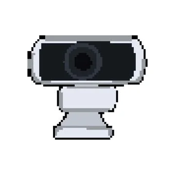 Digital web camera pixel art vector illustration Illustrazione stock