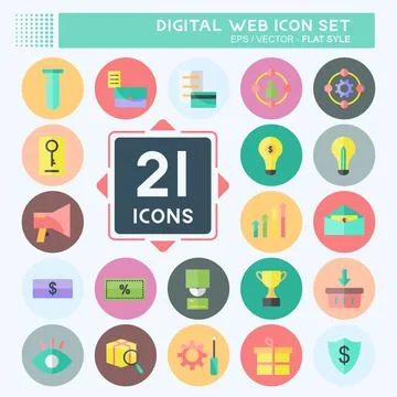 Digital Web Icon Set. suitable for digital web symbol. flat style. simple des Stockillustratie