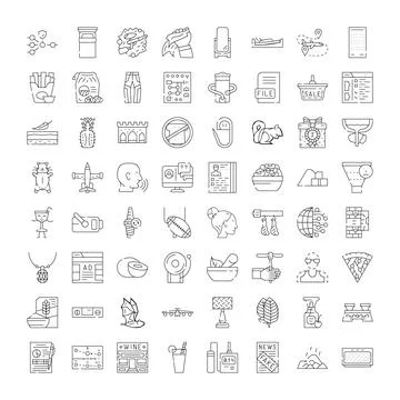 Digital web line icons set for various concepts Illustrazione stock