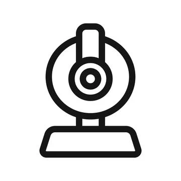 Digital Webcam icon Black line art vector Illustrazione stock