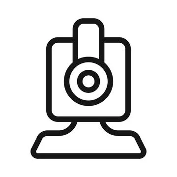 Digital Webcam icon Black line art vector logo Stock Illustration