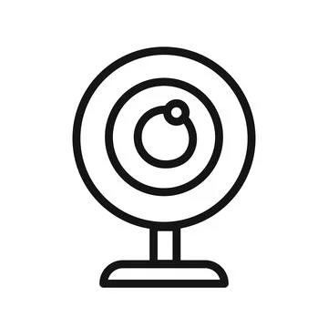 Digital Webcam Icon linear vector graphics sign Illustrazione stock