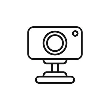 Digital Webcam icon outline collection in black and on white background Stock Illustration