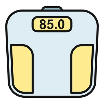 Digital weighing scale measuring weight for health and fitness Stock Illustration