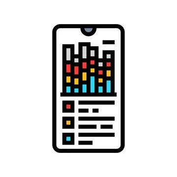 Digital well being dashboard tech color icon vector illustration Stock Illustration