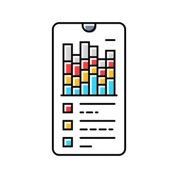 Digital well being dashboard tech color icon vector illustration Stock Illustration