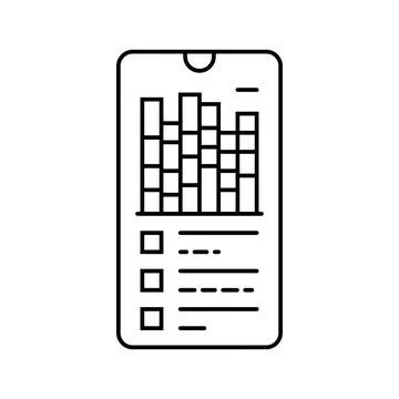 Digital well being dashboard tech line icon vector illustration Stock Illustration