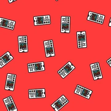 Digital well being dashboard tech vector seamless pattern Stock Illustration