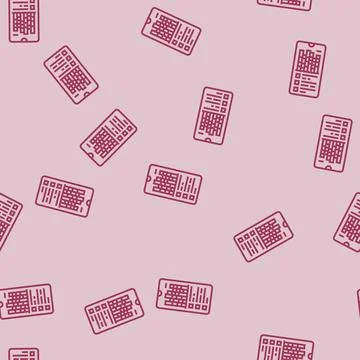 Digital well being dashboard tech line seamless pattern Stock Illustration