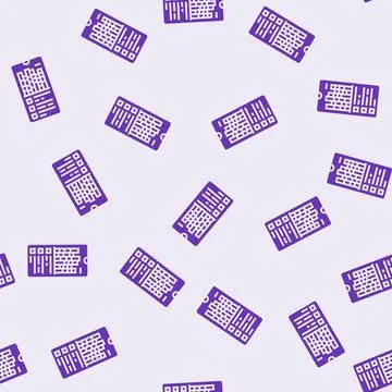 Digital well being dashboard tech glyph seamless pattern Stock Illustration