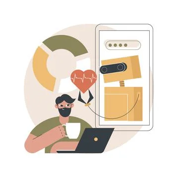 Digital wellbeing abstract concept vector illustration. Illustrazione stock