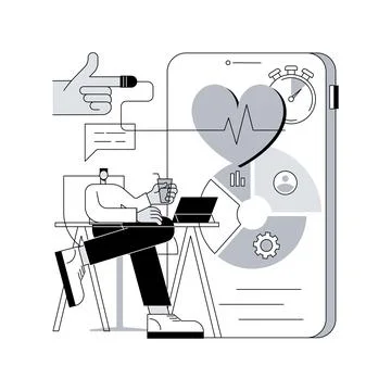 Digital wellbeing abstract concept vector illustration. Stock Illustration