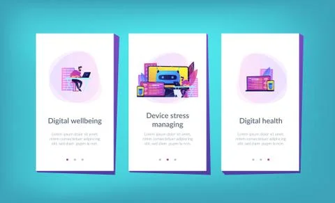 Digital wellbeing app interface template. Stock Illustration
