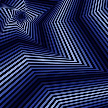Digital whirling blue pentagonal star forms Stock Illustration