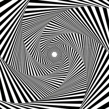 Digital whirling monochrome hexagonal forms Stock Illustration