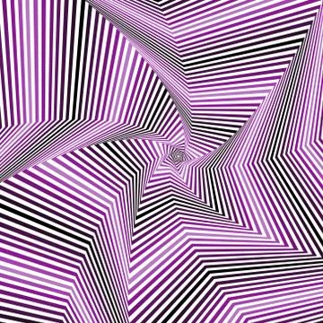 Digital whirling pentagonal star forms in violet hues Stock Illustration